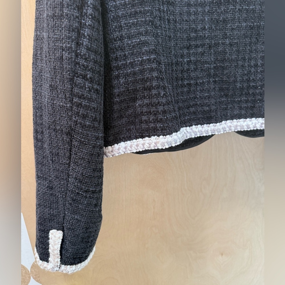 Cider Black and White Tweed Blazer Cropped Tailored - Picture 13 of 14